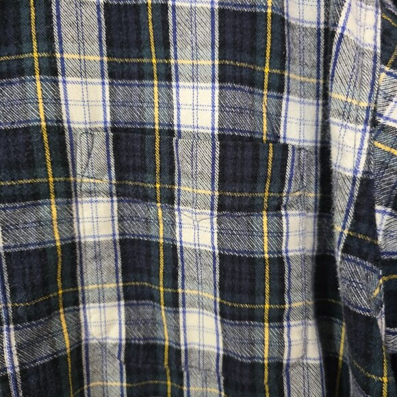 L.L. Bean Men's Scotch Plaid Flannel Shirt Navy White 228066 Size XL Tall - Picture 2 of 6